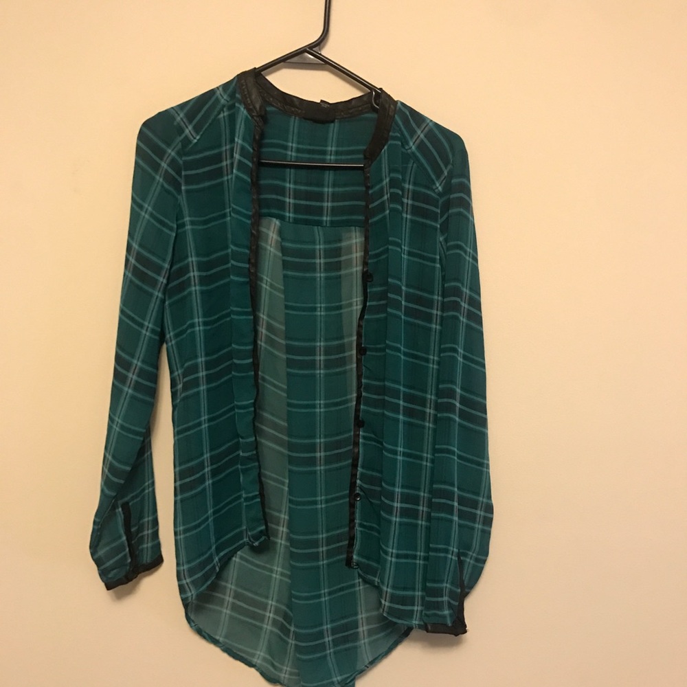 Green Plaid Blouse